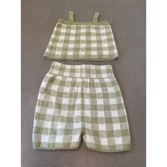 Misha & Puff Green And White Checkered Set 12/18, 18/24 EUC - Picture 1 of 5